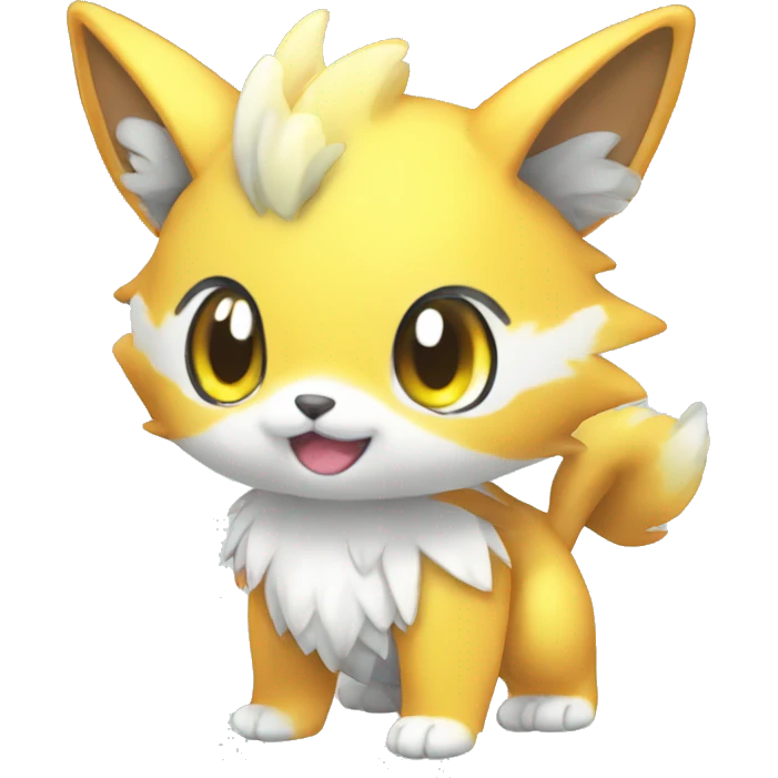 Cute cool shiny colorful animal hybrid Fakemon full body emoji
