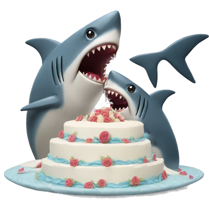 shark eating wedding cake emoji