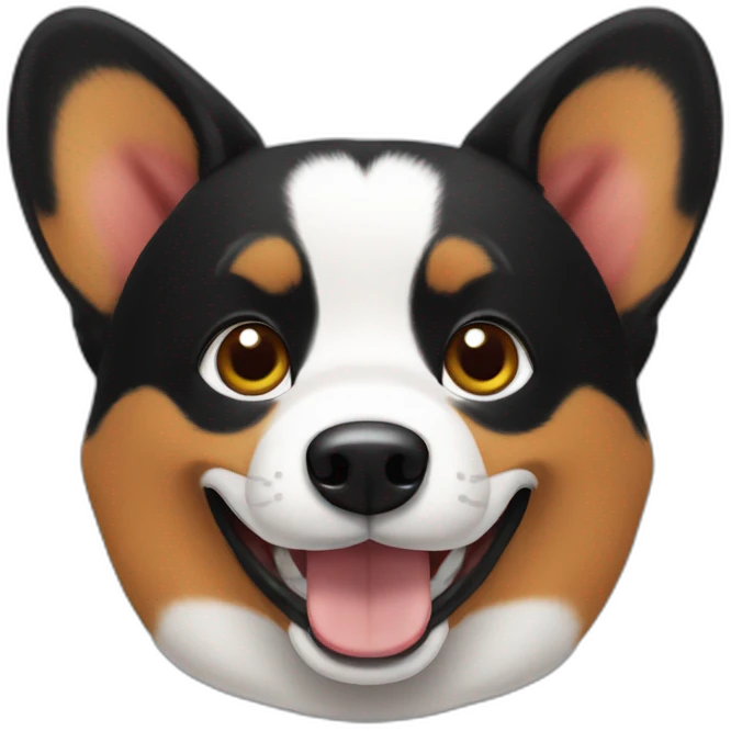 Black corgi jamon emoji