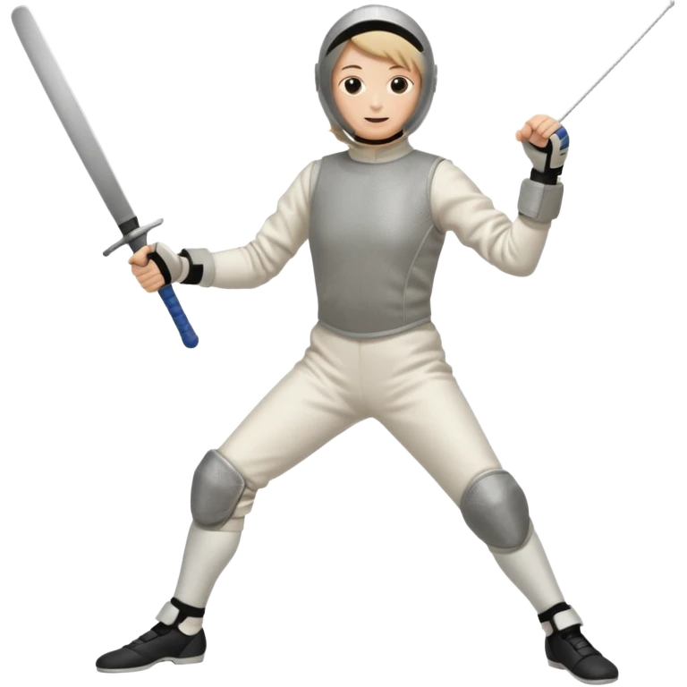 A person wearing fencing equipment with their entire body emoji