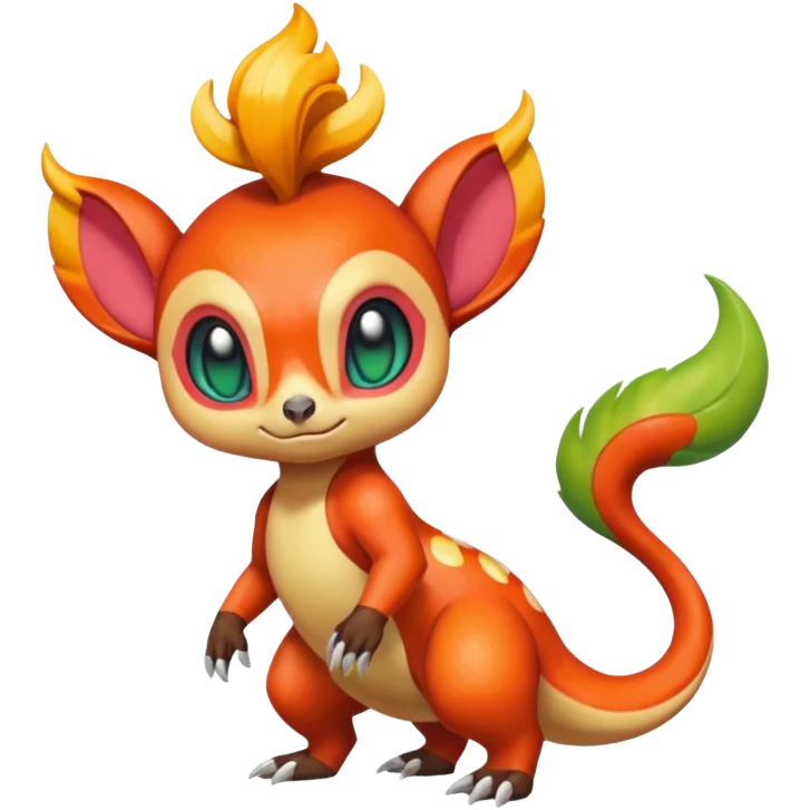 Colorful Exotic Meloetta-Chimchar-Virizion-Venom-Stitch-Fakémon-creature-hybrid emoji