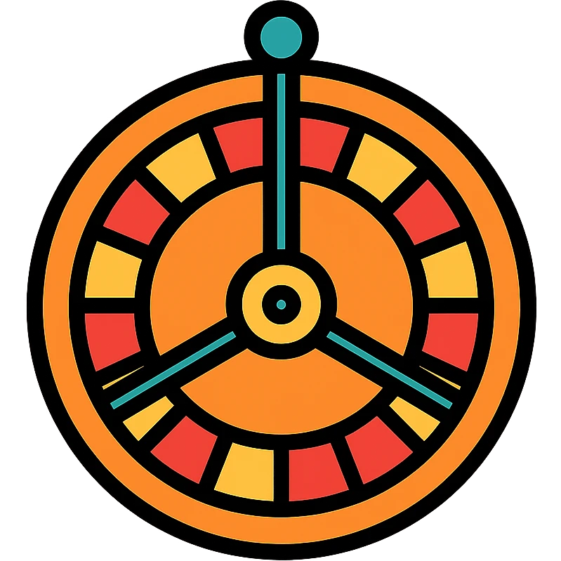 orange roulette wheel icon with color outline emoji