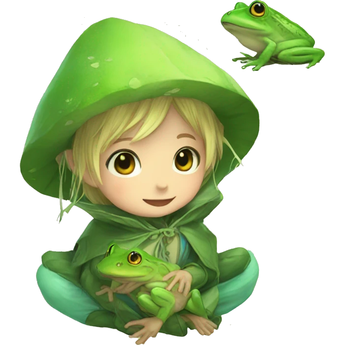 Lalafell with frogs emoji