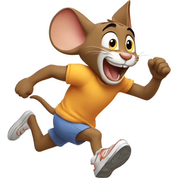 running Jerry(from tom and jerry), pixar style  emoji