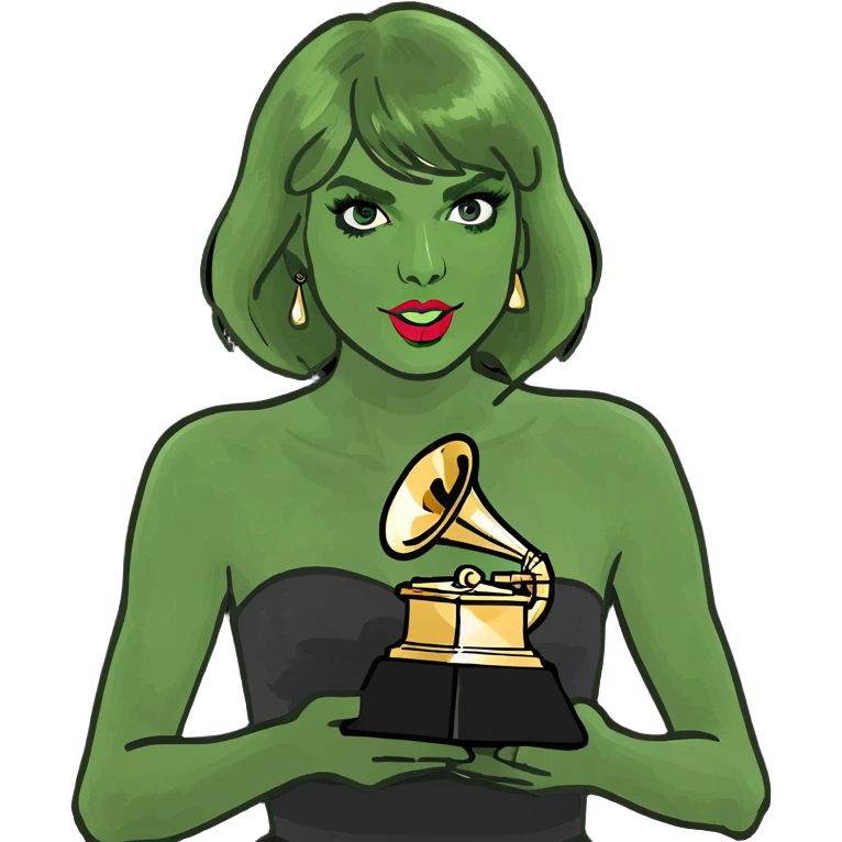 Taylor swift holding a grammy emoji