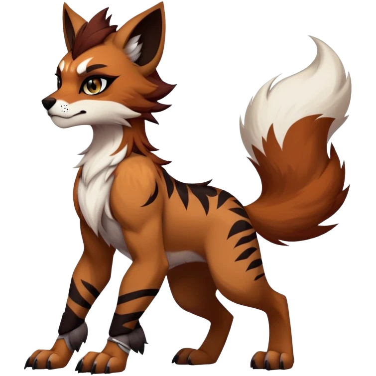 edgy badass cool Falvie-Fionbri-creature-fursona, full body, with random markings emoji