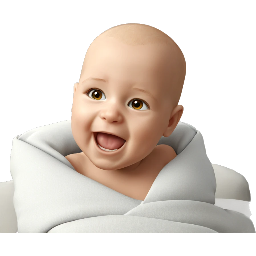 bald boy smiling indoors emoji