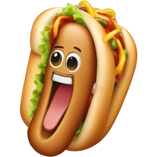 Hotdog with lots of hairs emoji