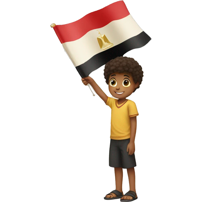 Egypt flag in hand of kid emoji