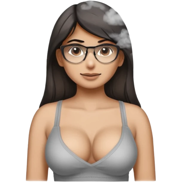 Mia Khalifa  avec des gros bzez et un gros décolleté  et un paf dans la bouche emoji