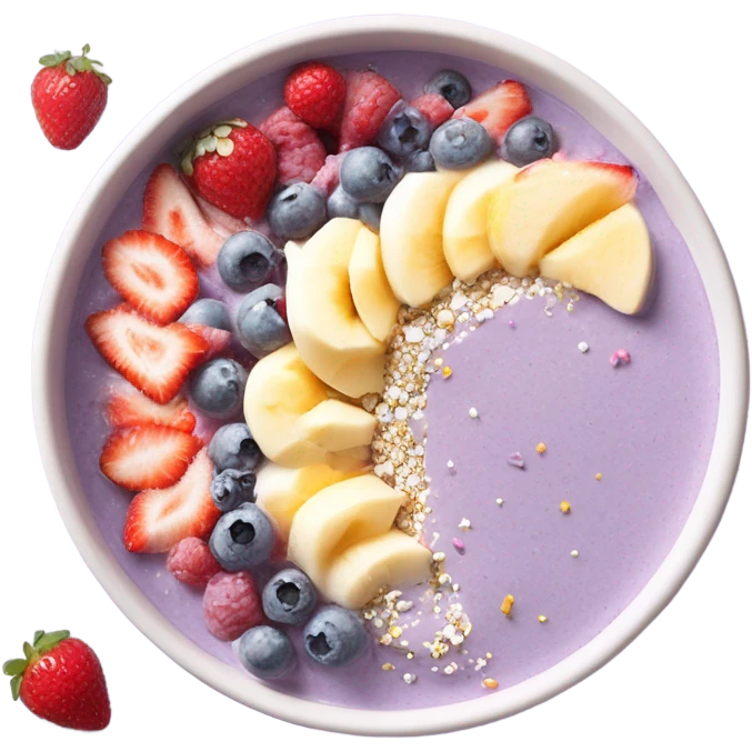 pastel purple and white smoothie bowl emoji