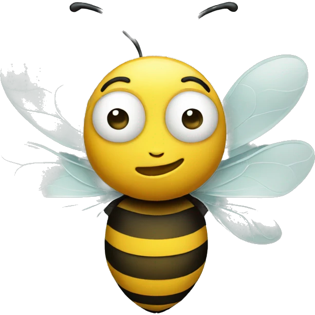 Bee with requesting face emoji