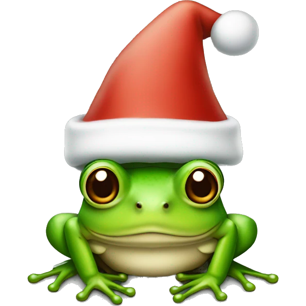a frog with Santa hat emoji