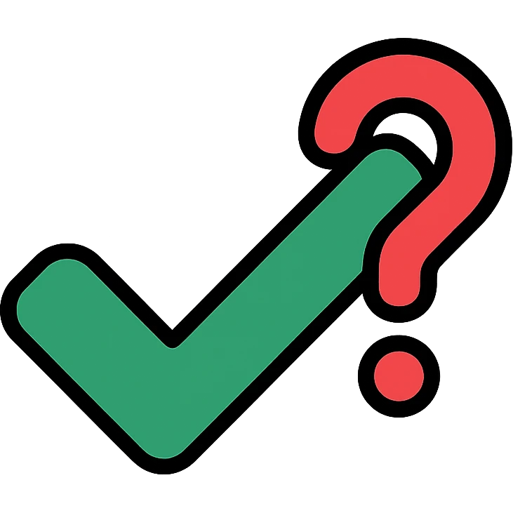 checkmark with a question mark overlay emoji
