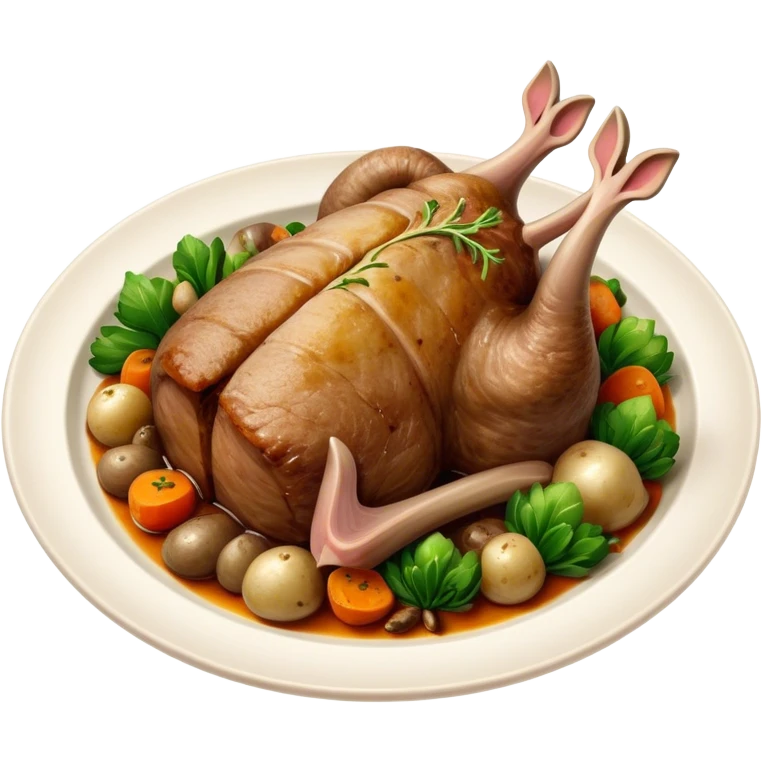 Cinematic Realistic Roast Lamb Dish Emoji, depicted with tender, succulent lamb roasted to perfection and served with seasonal vegetables, rendered with rich textures and inviting warm lighting that captures its traditional heritage. emoji