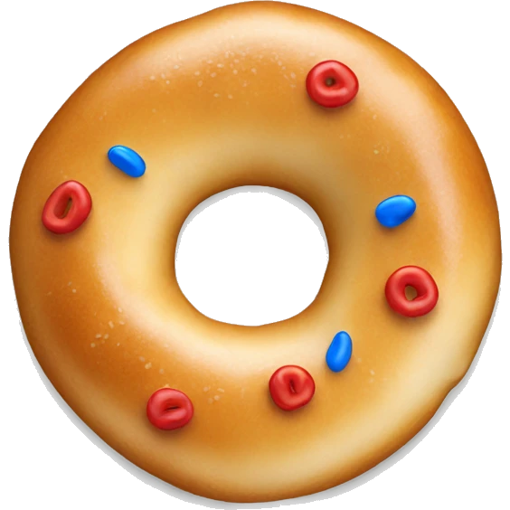 Bagel with red and blue colouring  emoji