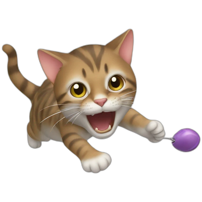 Cat attack a mouse emoji