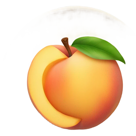Plate with a peach on it  emoji
