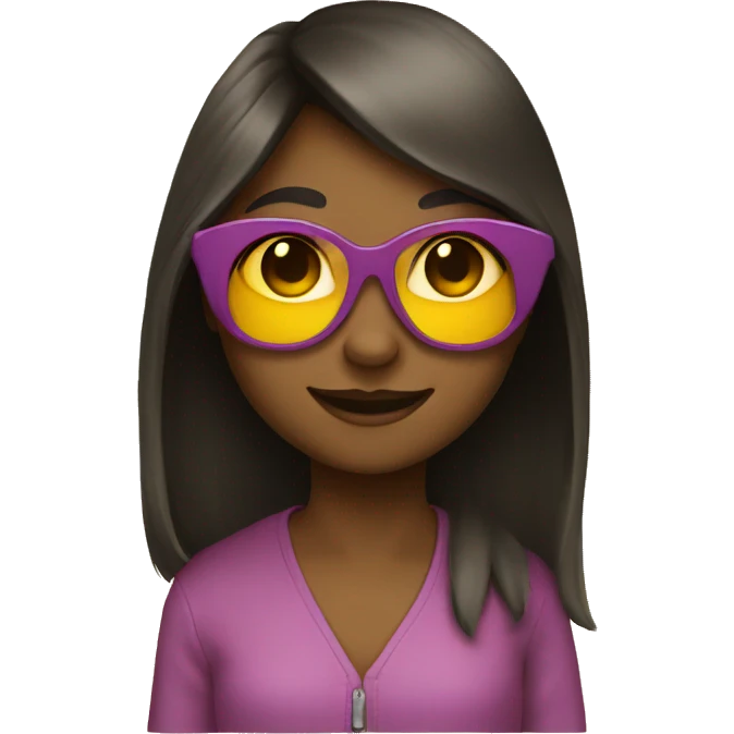 smiling girl with sunglasses emoji