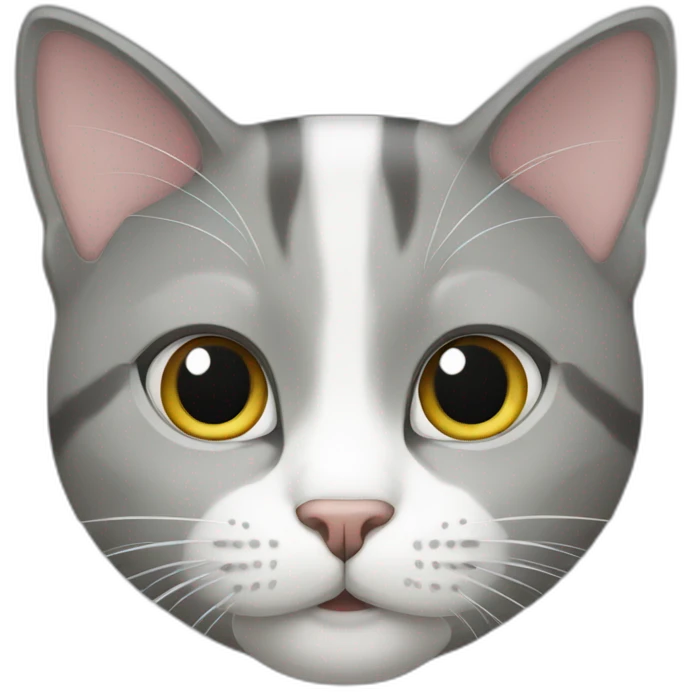Gray and white cat emoji