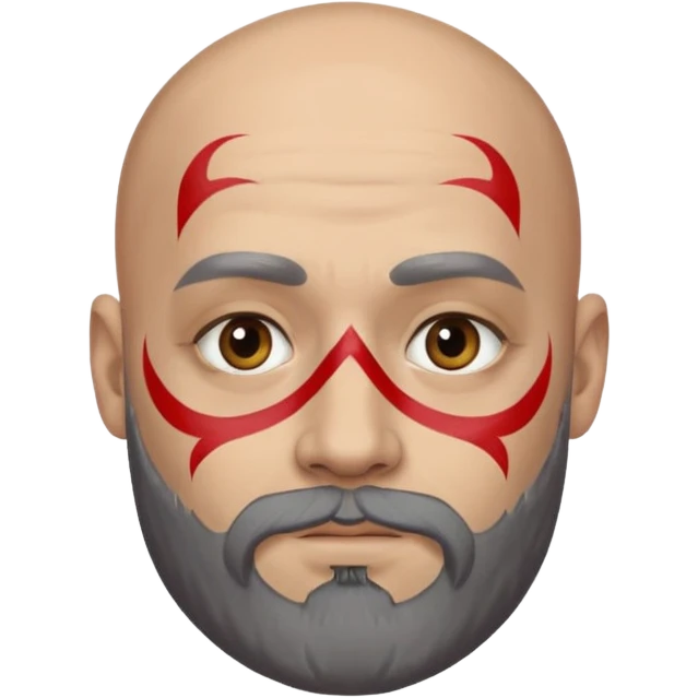 bald bearded man with face paint emoji
