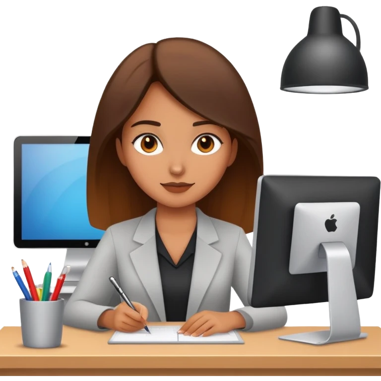 girl designer working in office emoji