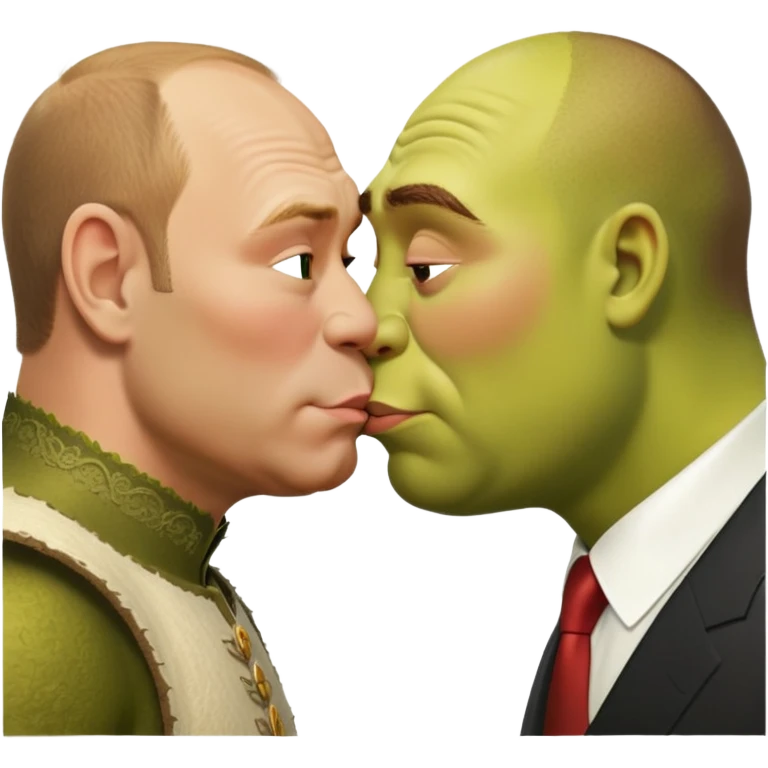 Шрек целуется с Путиным  emoji