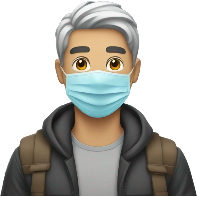male with mouth mask emoji