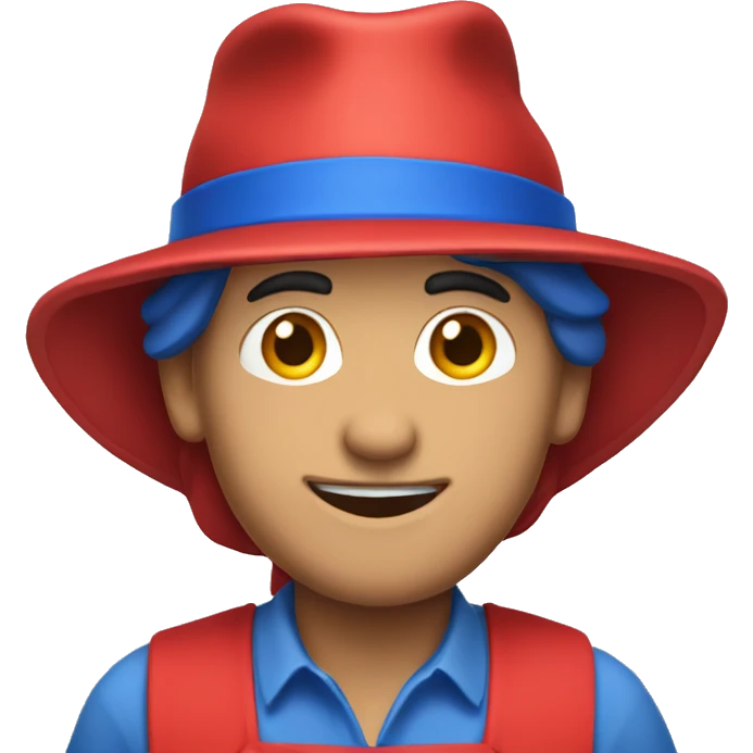 guy in a blue apron and a red hat emoji