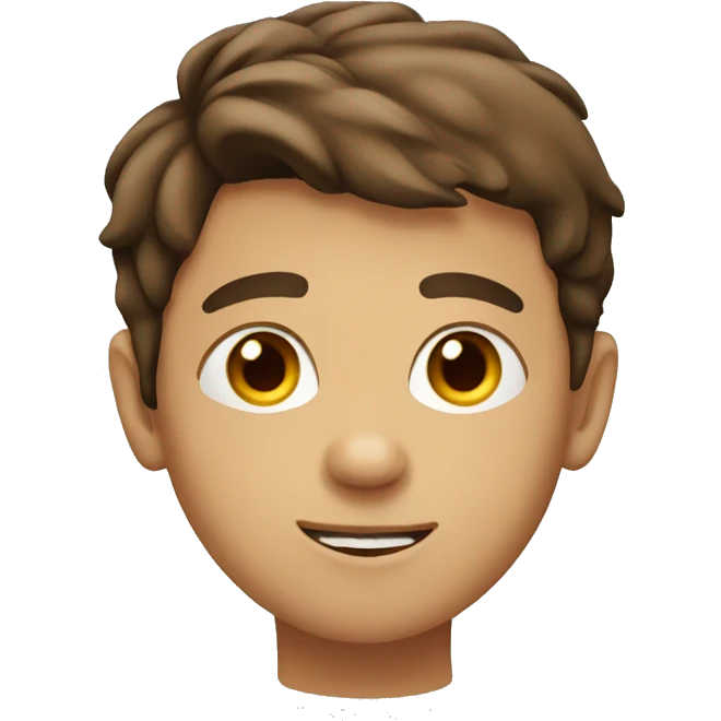 brown-haired boy looking at viewer emoji