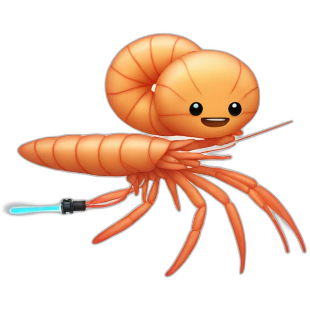 Shrimp with lightsaber emoji