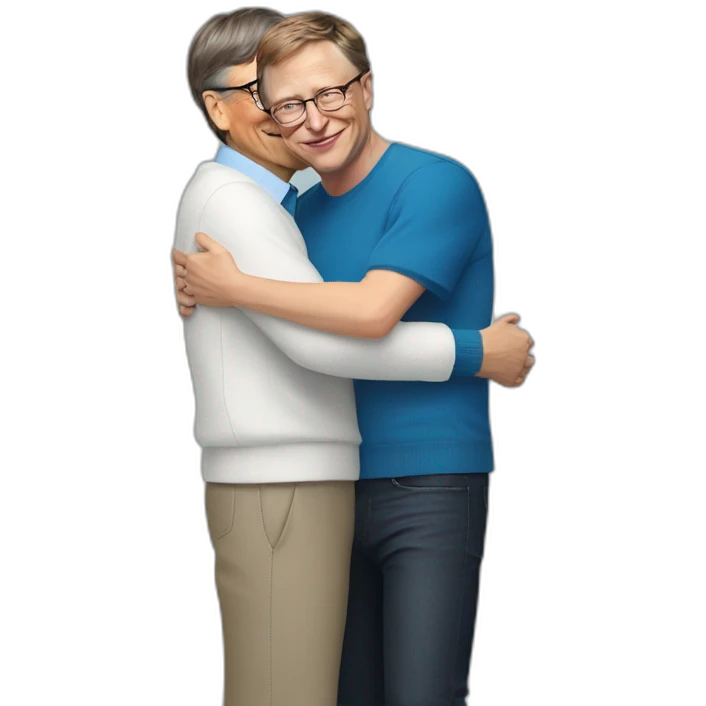 Bill Gates and Elon Musk hugging emoji