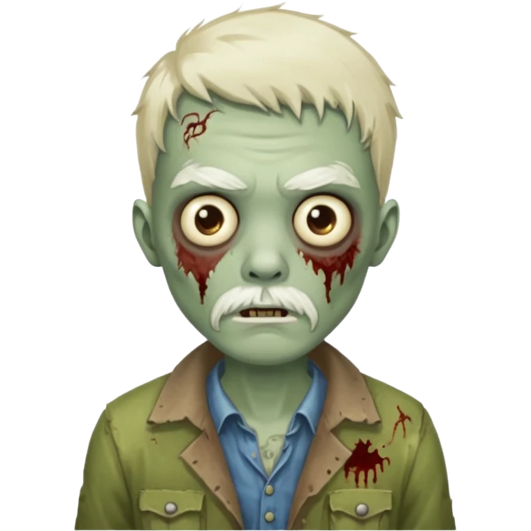young zombie with white mustache emoji