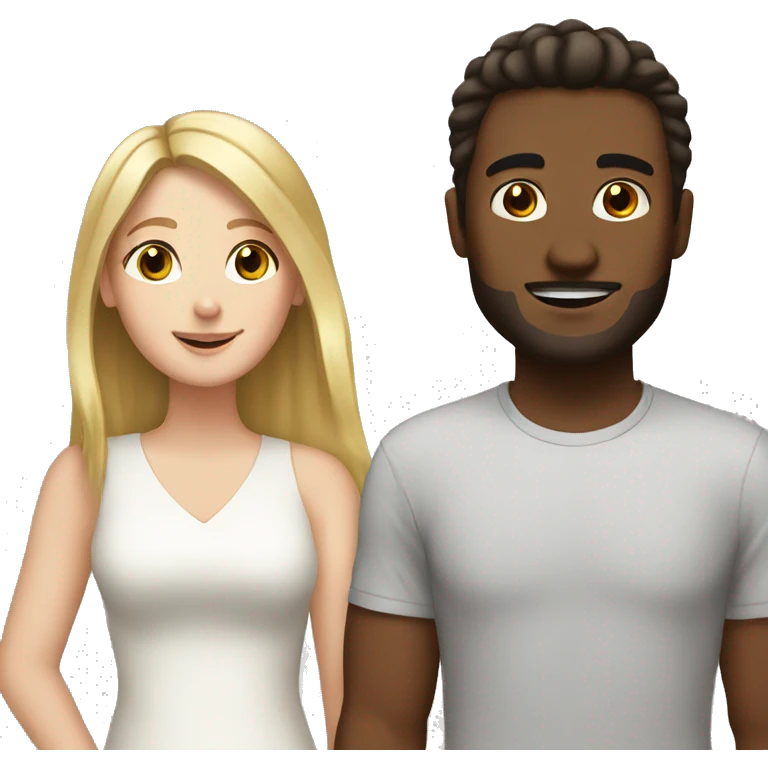 Brown guy and white girl couple emoji
