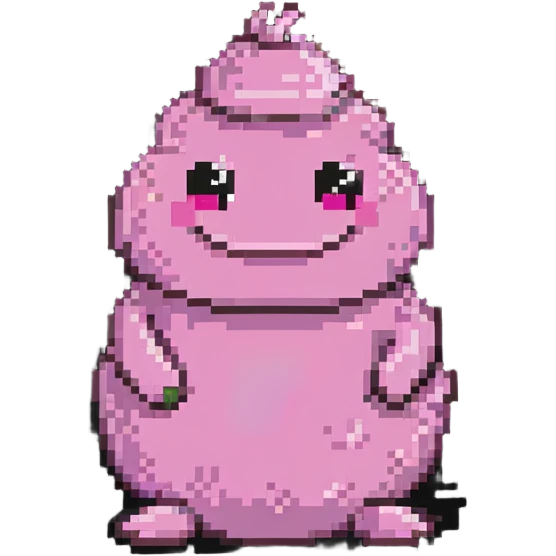 smiling pink poo with happy face emoji