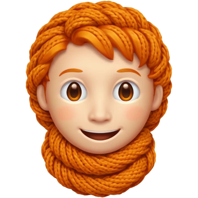 Knitted ginger face emoji