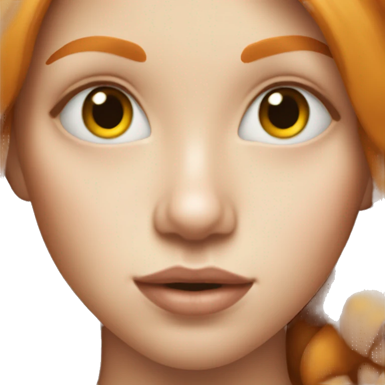 Ginger girl portrait with lips emoji