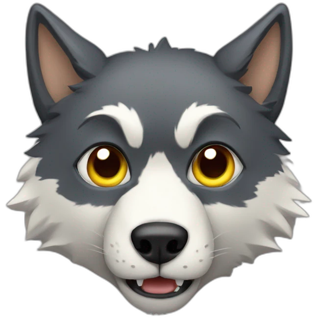 Wolf with cat head emoji