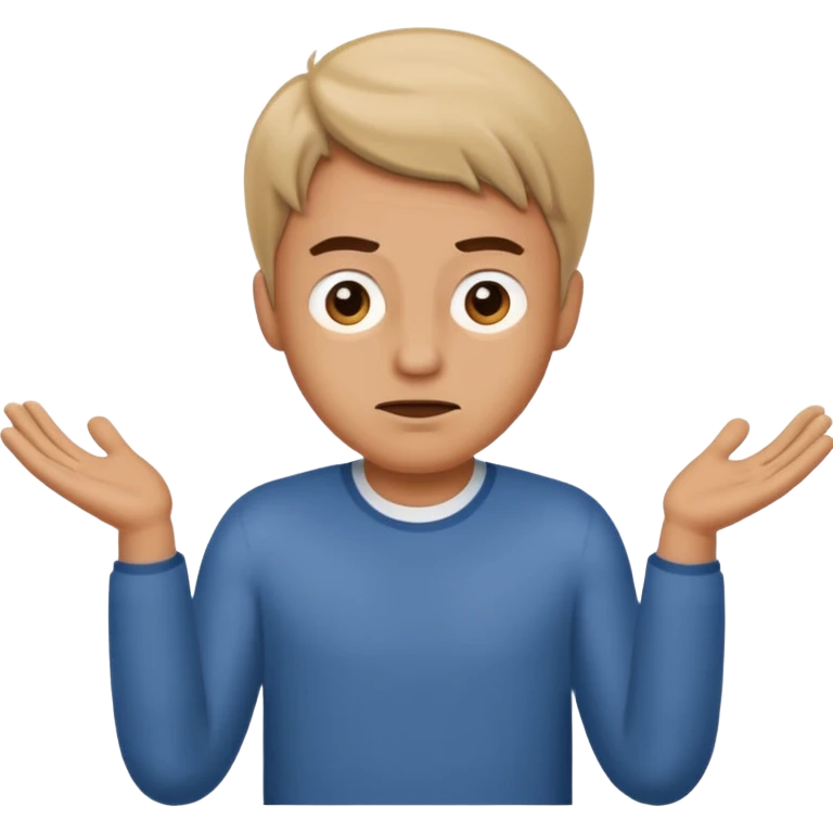 make an emoji of a man shrugging with his 2 hands emoji