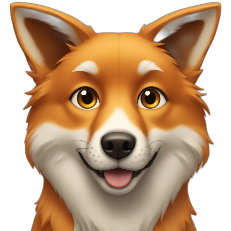 A dog looking like a fox emoji