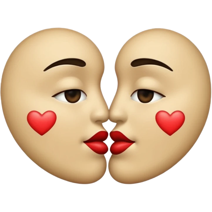 beige colored kiss print (NO FACE) emoji