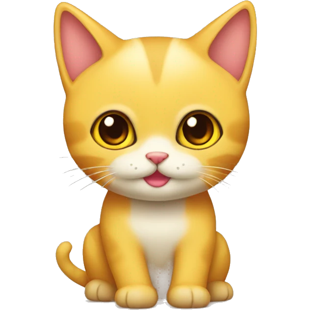 Gato con los hojos de corazon amarillo  emoji