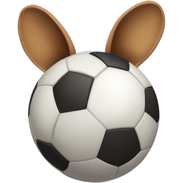 Soccer ball with big ears emoji