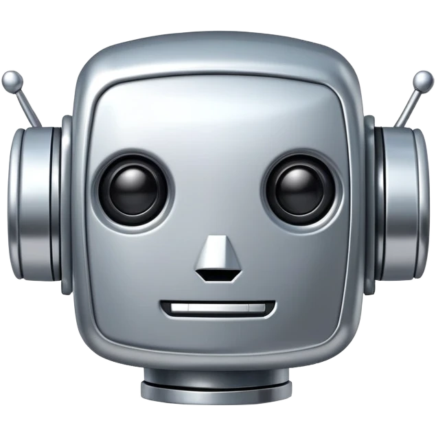 a cute boxy robot head winking emoji