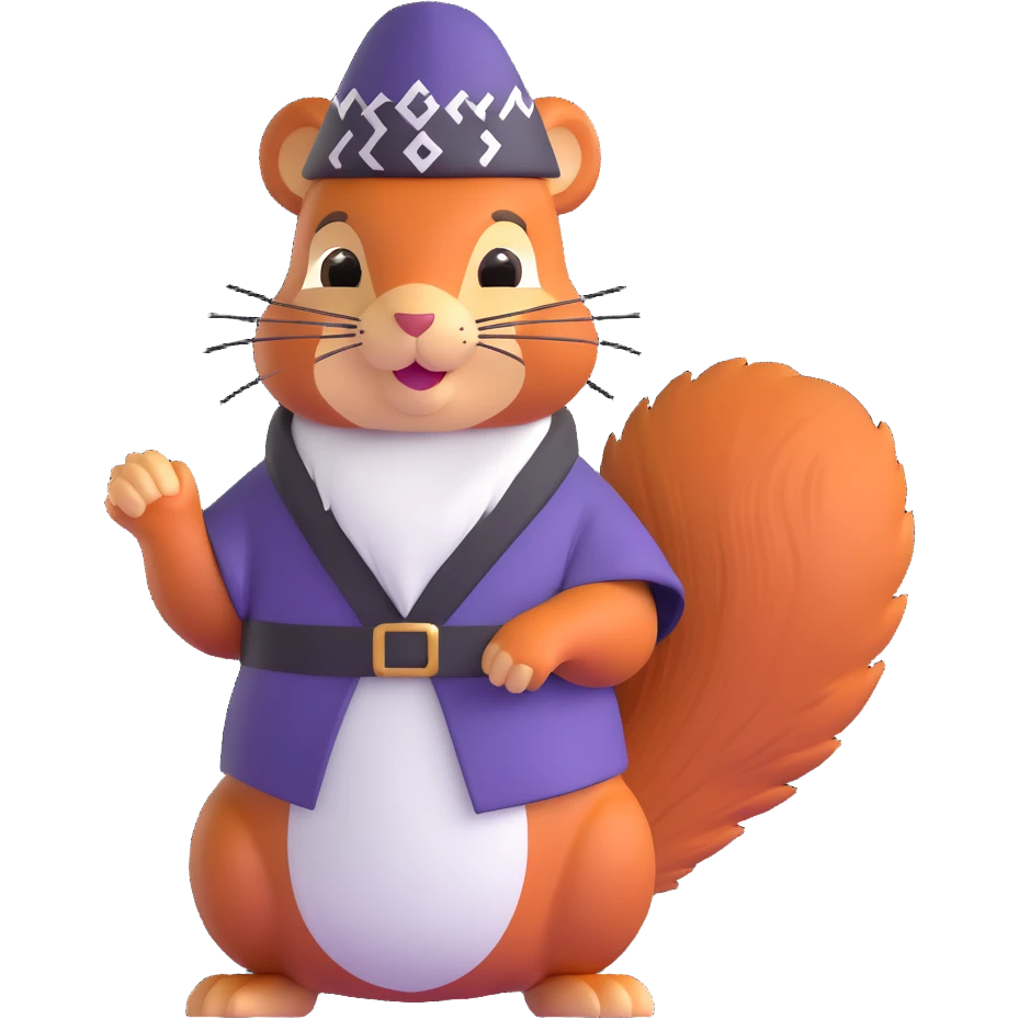 squirrel wearing a yarmulke and tallit emoji