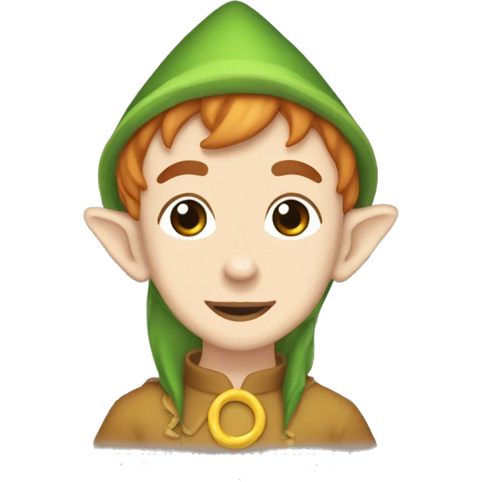 seorang elf berambut putih dikuncir dua memakai anting Mera emoji