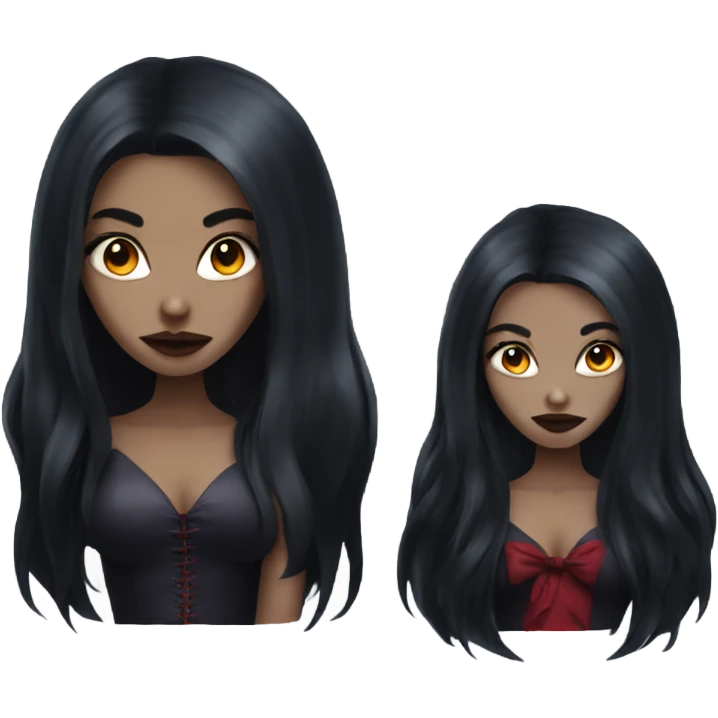 vampire girl with long black hair emoji
