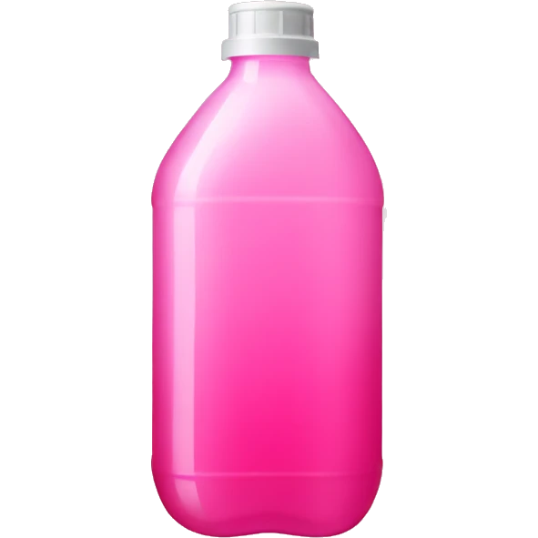 plastic bottle with crystaline pink liquid emoji
