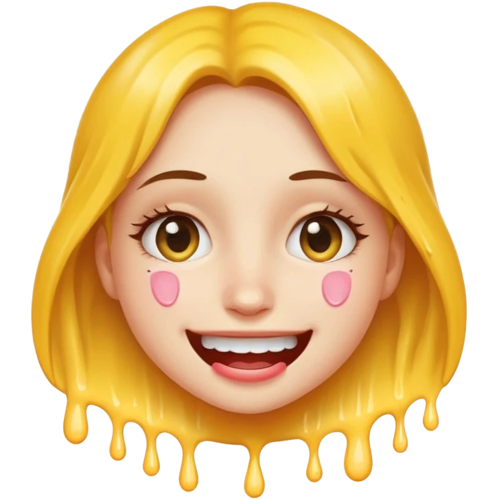 Girl Smiley face with semen dripping off face emoji