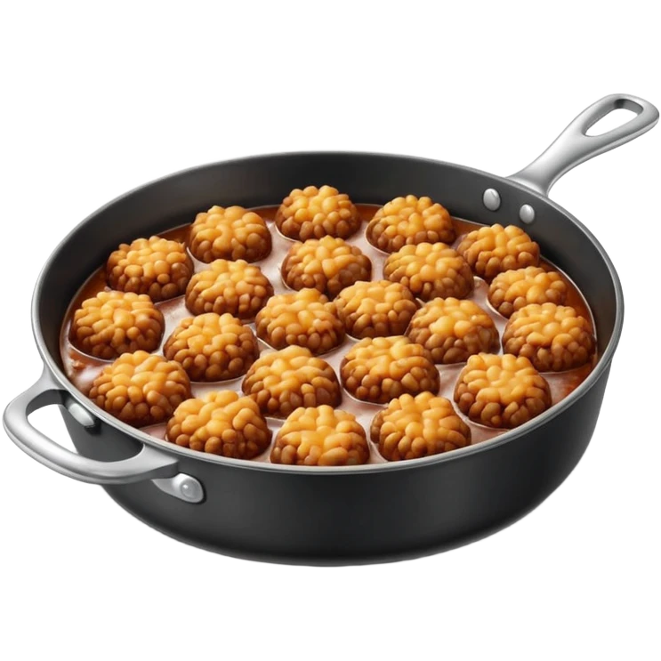 fried minced meat dish object icon, cooked minced meat in a pan, slightly crispy texture, glossy oil shine, 3D cartoon, mobile game icon style, centered, clean background, soft shadow, no text, no watermark
  emoji